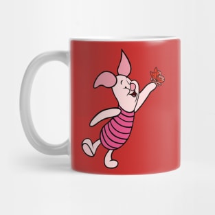 Little Pig with Awareness Ribbon Butterfly (Red) Mug